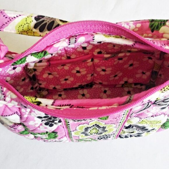 VERA BRADLEY Retired Priscilla Pink Floral Sophie Hobo Shoulder Bag & Coin Purse - Picture 7 of 9